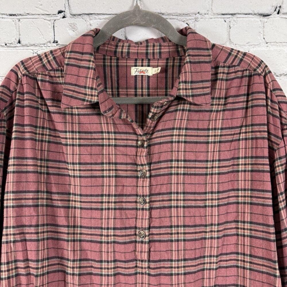 Faherty Olli Top In Red Mountain View Plaid Womens Size Large L Preppy Casual - Picture 6 of 14